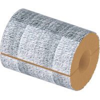 Цилиндр теплоизоляционный базальтовый вырезной фольгированный 60x30x500 мм Г1 Ц 100 ГОСТ 23208-2022