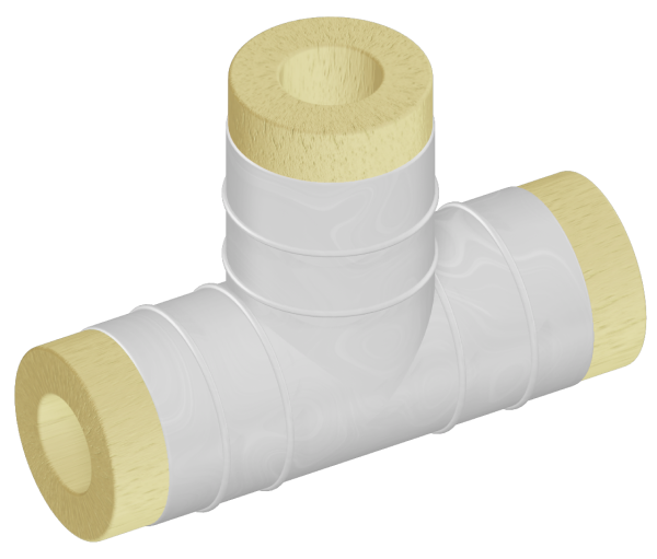 Скорлупа ППУ-ОЦ для тройника 89x89 мм ГОСТ 30732-2020 фото